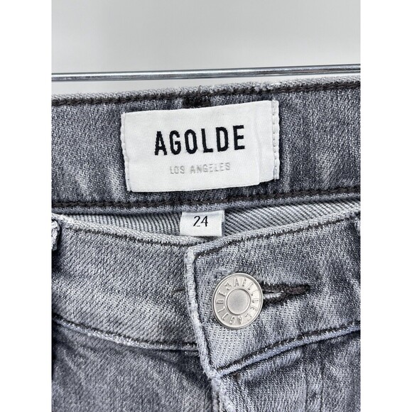 AGOLDE Jeans Women's Size 24 Gray Nico High Rise Slim Button Fly - Picture 5 of 11